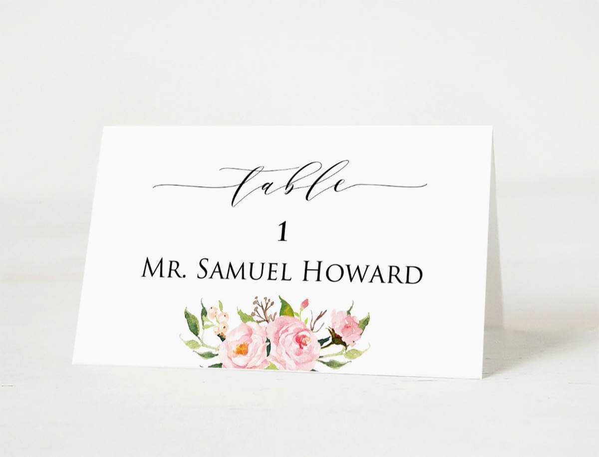 Wedding Place Cards Template, Printable Head Table Place Card, Elegant  Peony Printable, Floral Wedding Table Number Name, Download Pdf #104 In Table Name Cards Template Free