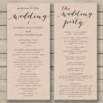 Wedding Program Template – Printable Wedding Program – Diy Inside Free Printable Wedding Program Templates Word