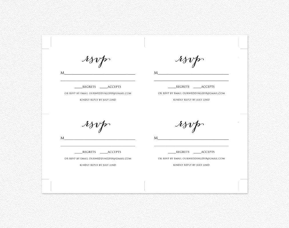 Wedding Rsvp Card Template · Wedding Templates And Printables Throughout Template For Rsvp Cards For Wedding