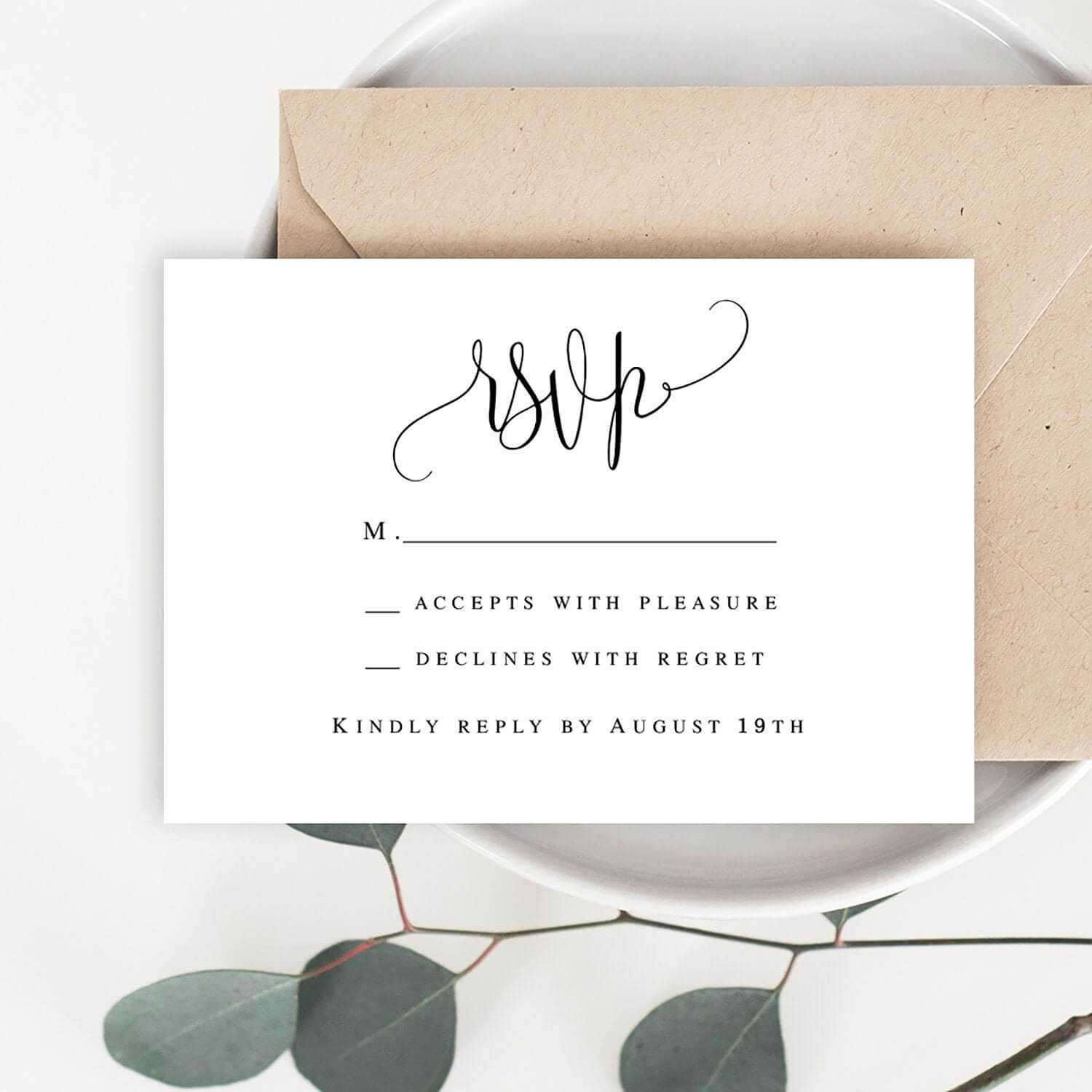 Wedding Rsvp Card Wedding Rsvp Printable Template Enclosure Card Templates  Rsvp Template Wedding Acceptance Card Template #vm41 For Acceptance Card Template