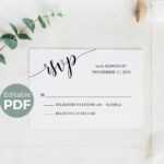 Wedding Rsvp Cards Template, Printable Rsvp Cards Rustic, Editable Wedding  Reply Cards, Diy Wedding Rsvp Reply Cards, Rsvp Insert Card Pdf With Template For Rsvp Cards For Wedding