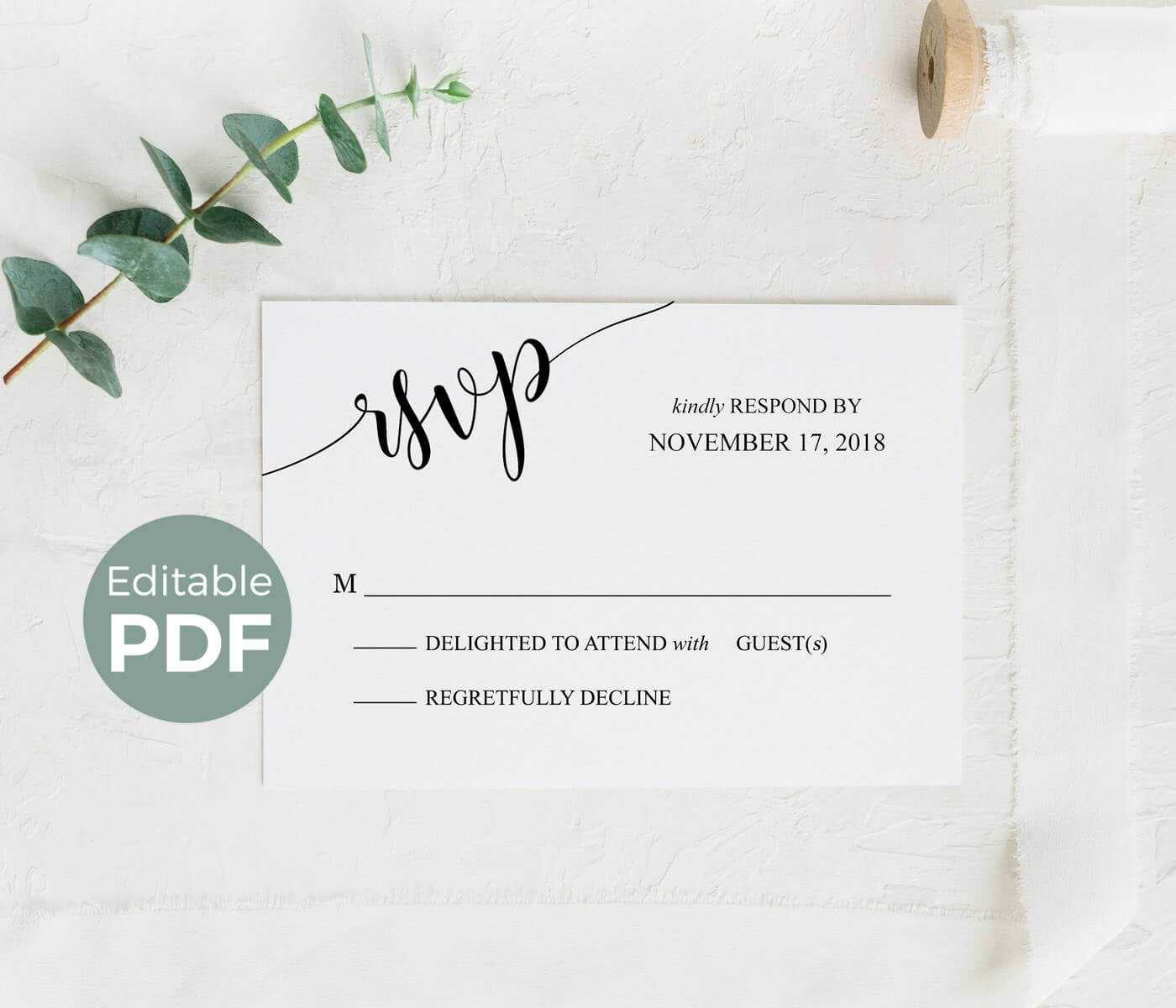 Wedding Rsvp Cards Template, Printable Rsvp Cards Rustic, Editable Wedding  Reply Cards, Diy Wedding Rsvp Reply Cards, Rsvp Insert Card Pdf With Template For Rsvp Cards For Wedding