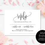 Wedding Rsvp Cards, Wedding Reply Attendance Acceptance For Template For Rsvp Cards For Wedding