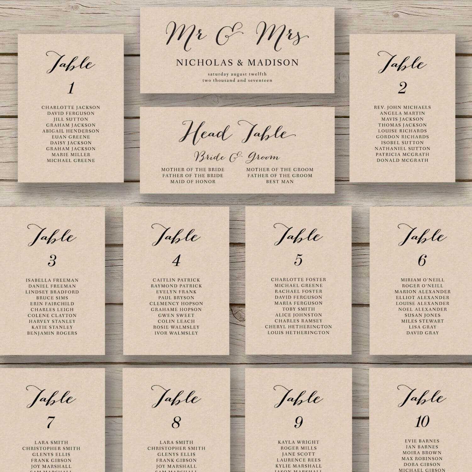 Wedding Seating Chart Template Printable Inside Wedding Seating Chart Template Word