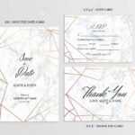 Wedding Set. Save The Date, Thank You And R.s.v.p. Cards Template.. Regarding Template For Rsvp Cards For Wedding