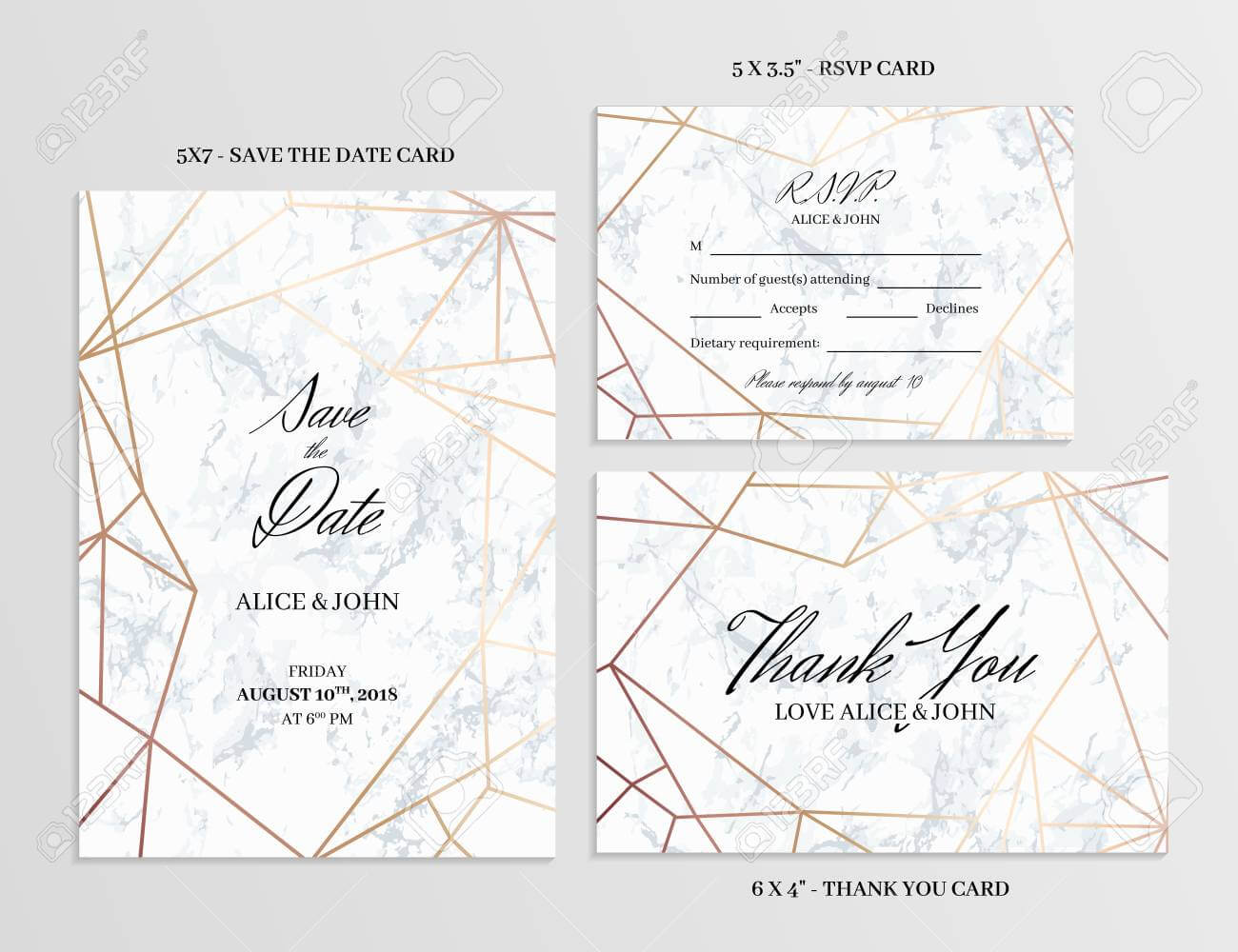 Wedding Set. Save The Date, Thank You And R.s.v.p. Cards Template.. Regarding Template For Rsvp Cards For Wedding