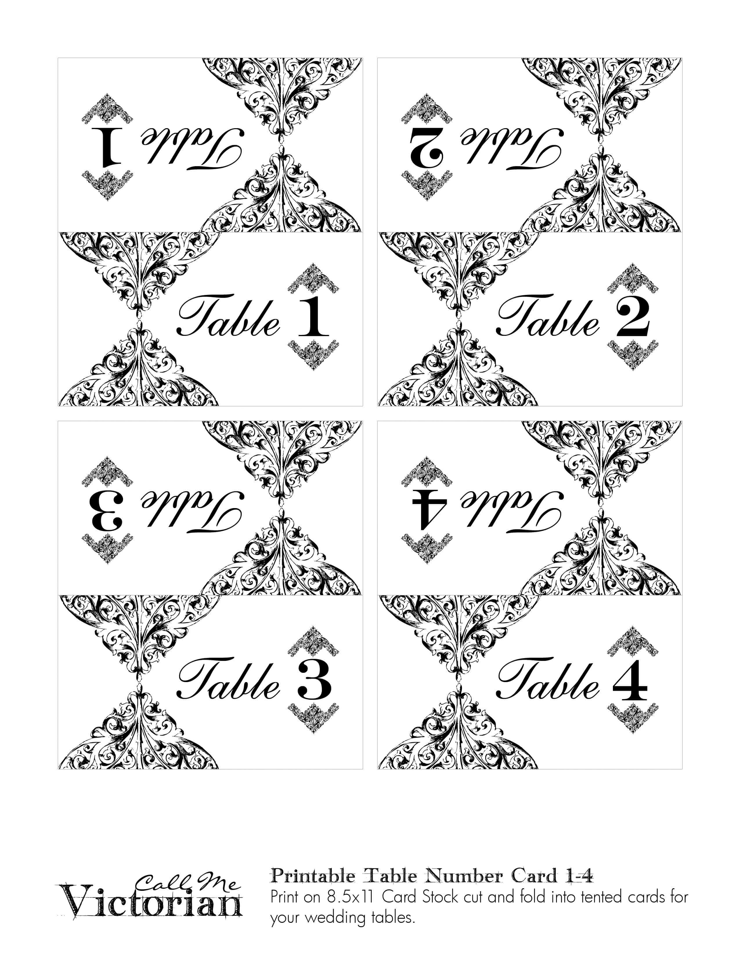 Wedding Table Number Template | Call Me Victorian With Regard To Table Number Cards Template