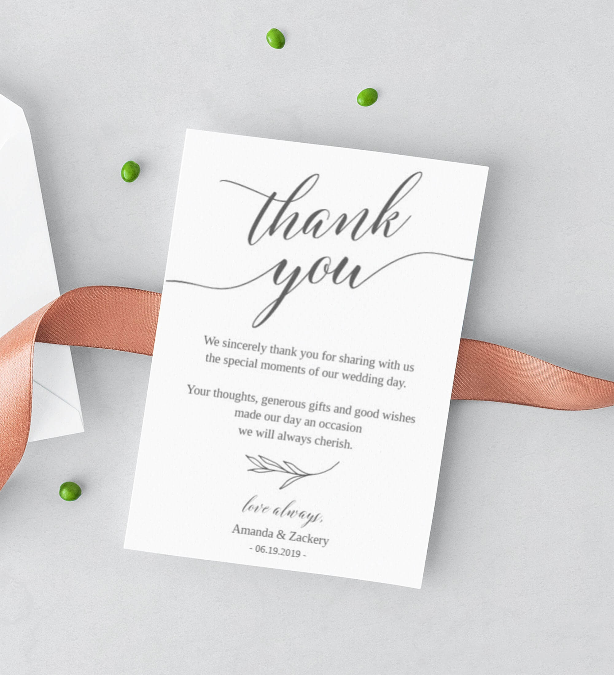 Wedding Thank You Notes Template Thank You Note Cards For Wedding Table  Fall Wedding Elegant Thank You Cards Templett Instant Download #55Fd Intended For Thank You Note Card Template