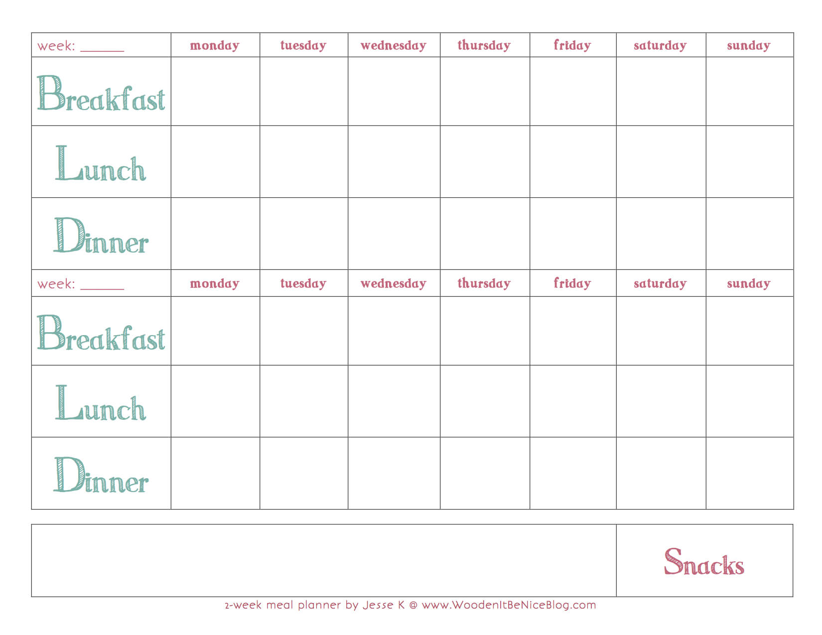 Weekly Meal Plan Template | Recipes In 2019 | Meal Planning With Regard To Weekly Meal Planner Template Word