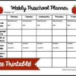 Weekly Preschool Planner {Free Printable} For Blank Preschool Lesson Plan Template