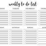 Weekly To Do List Printable Checklist Template Paper Trail Regarding Blank To Do List Template