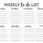 Weekly To Do List Printable Checklist Template – Paper Trail With Regard To Blank To Do List Template
