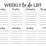 Weekly To Do List Printable Checklist Template – Paper Trail With Regard To Blank To Do List Template