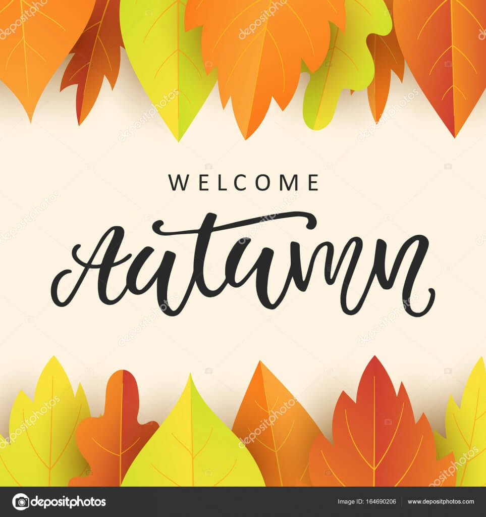 Welcome Autumn Banner Template With Bright Colorful Fall Intended For Welcome Banner Template