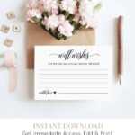 Well Wishes Printable, Wedding Advice Card Template For Inside Marriage Advice Cards Templates