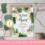 We've Moved Cards, Moving Announcement Editable Template, Home Sweet Home,  We've Moved Template, Change Of Address Card New Address Card Diy Within Moving Home Cards Template