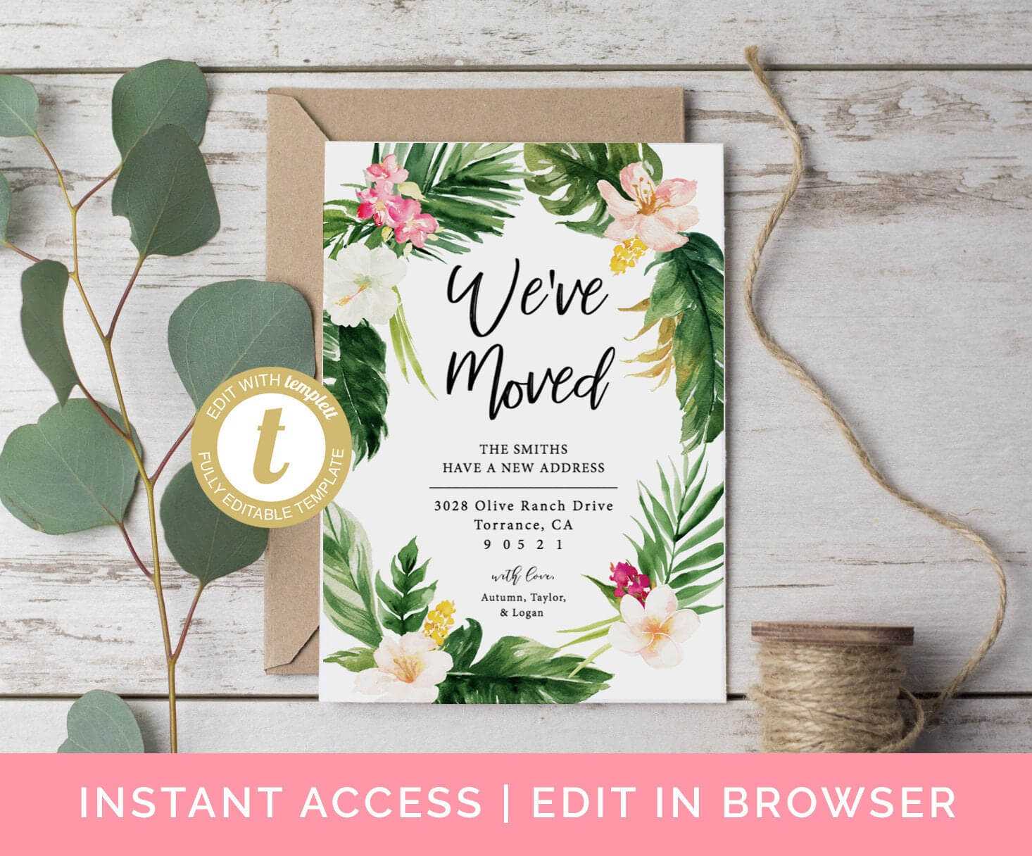 We've Moved Cards, Moving Announcement Editable Template, Home Sweet Home,  We've Moved Template, Change Of Address Card New Address Card Diy Within Moving Home Cards Template