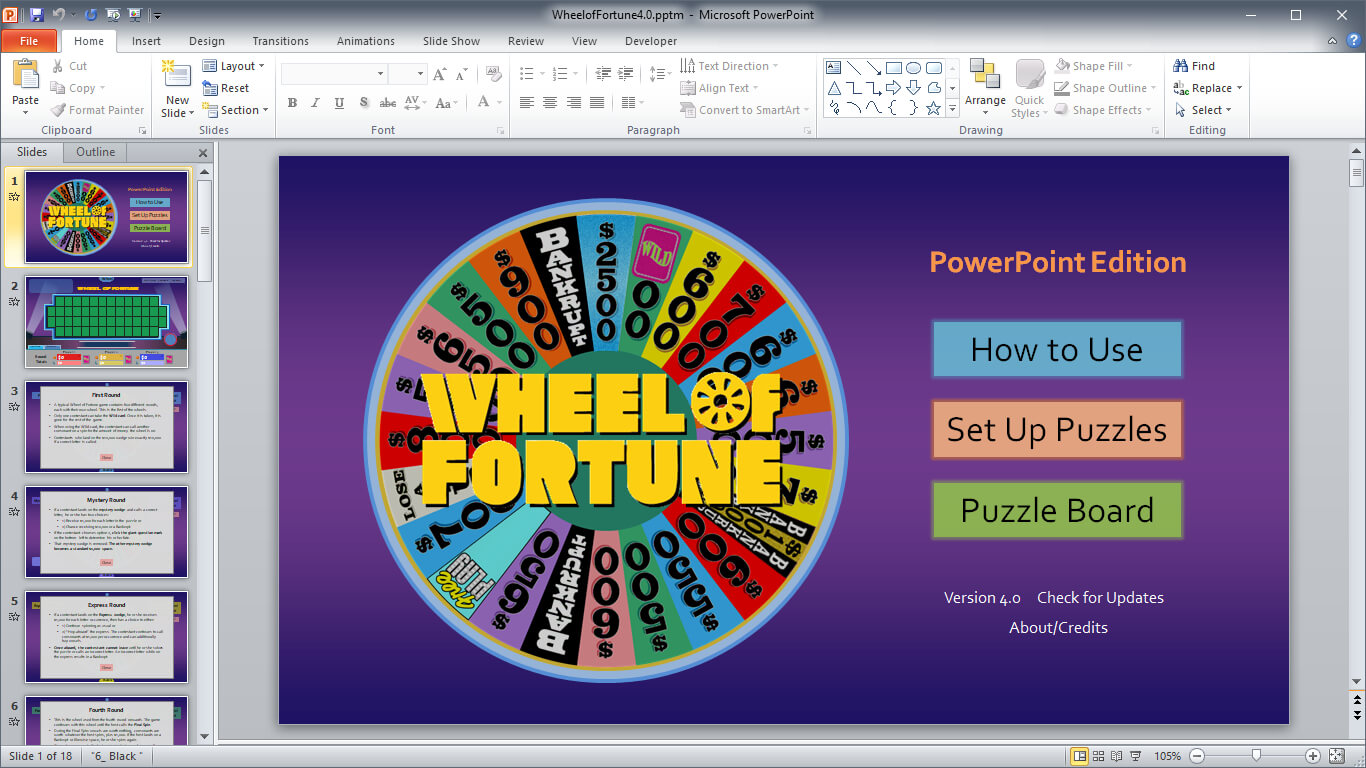 Wheel Of Fortune For Powerpoint - Gamestim With Wheel Of Fortune Powerpoint Template