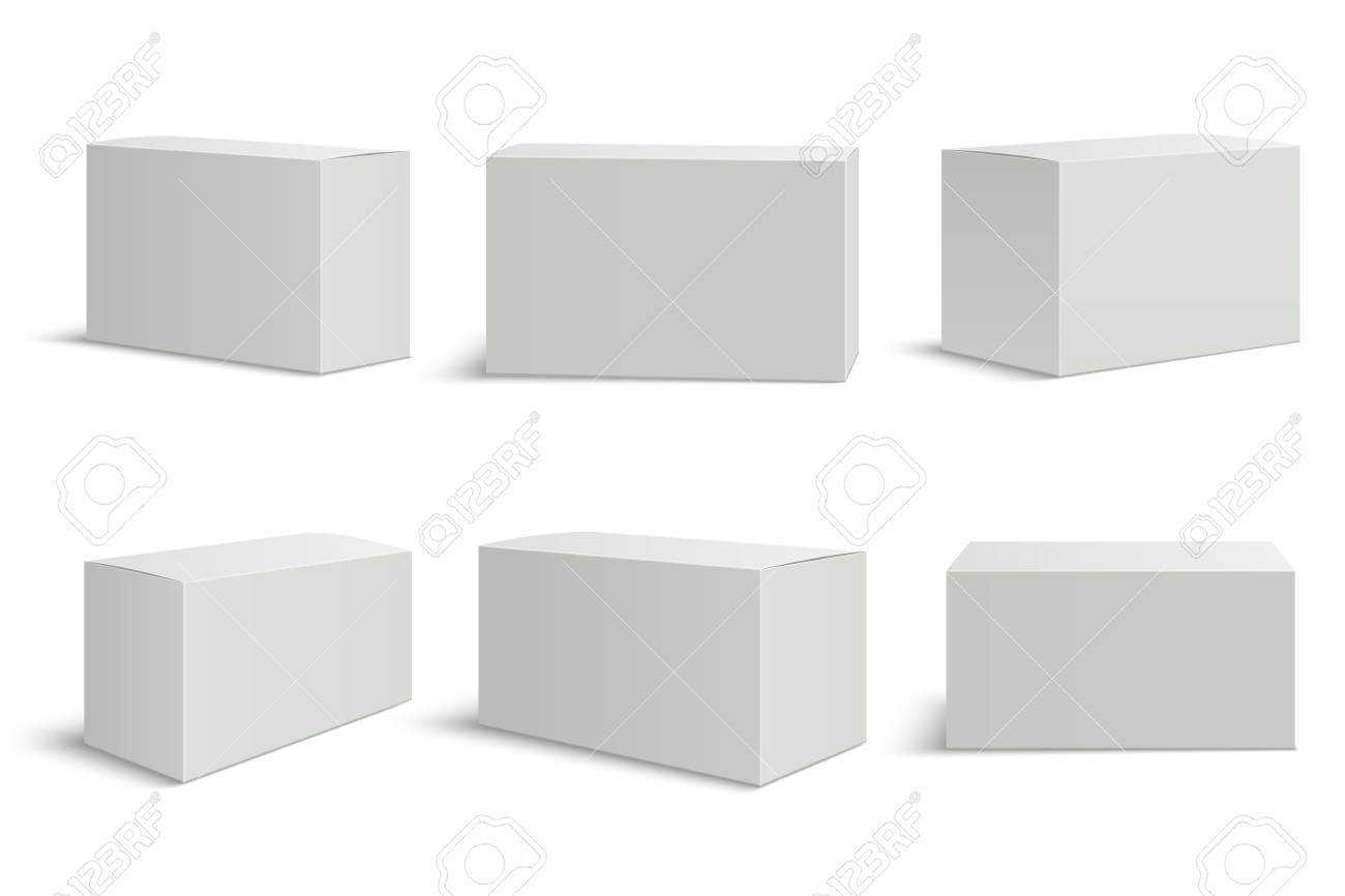 White Boxes Templates. Blank Medical Box 3D Isolated Paper Packaging Throughout Blank Packaging Templates