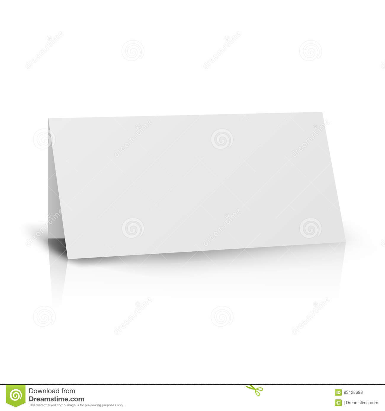 White Folder Paper Greeting Card Vector Template. Stand In Card Stand Template