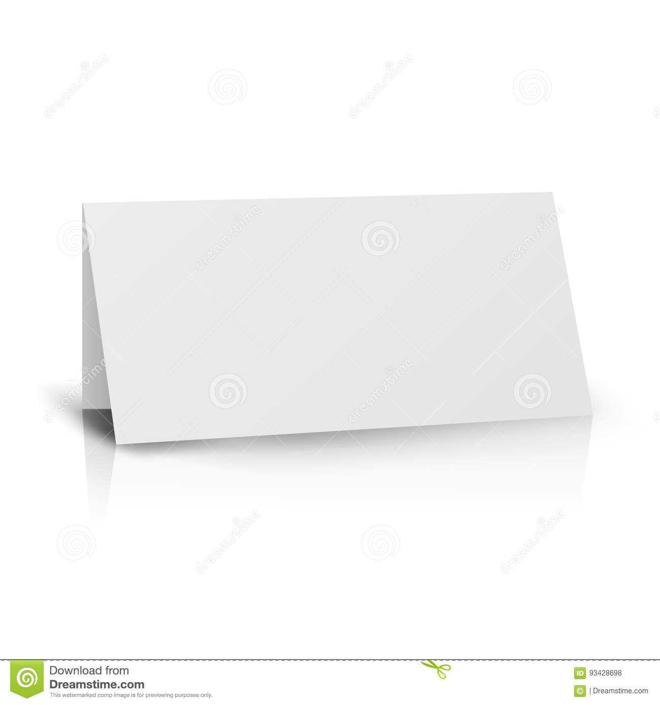 White Folder Paper Greeting Card Vector Template. Stand In Card Stand Template