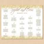 White Gold Sparkles Seating Chart Poster, Table Number For Wedding Seating Chart Template Word