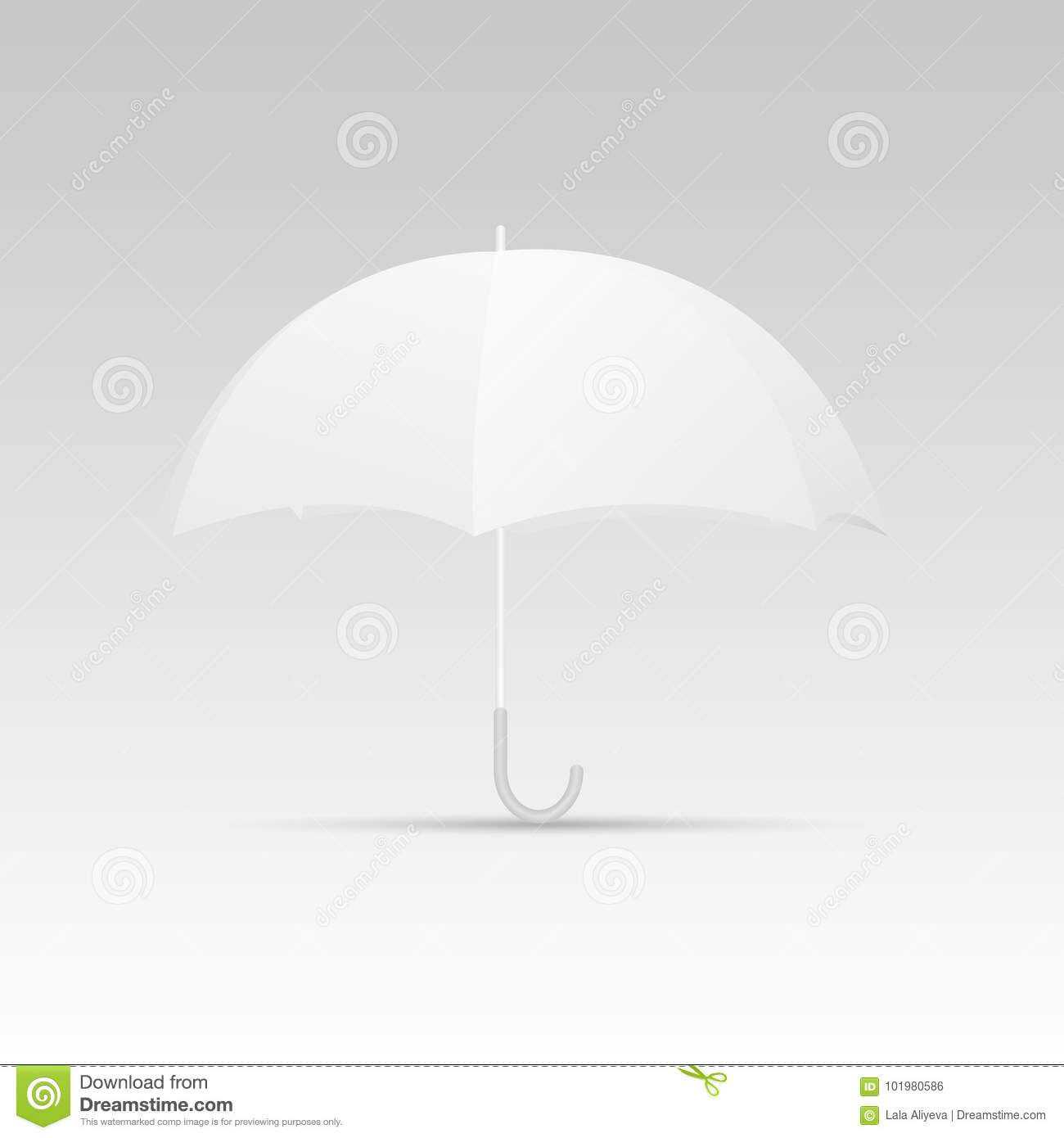 White Umbrella Blank Template. Vector Stock Illustration Inside Blank Umbrella Template