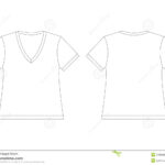 White V Neck T Shirt Stock Vector. Illustration Of Back For Blank V Neck T Shirt Template