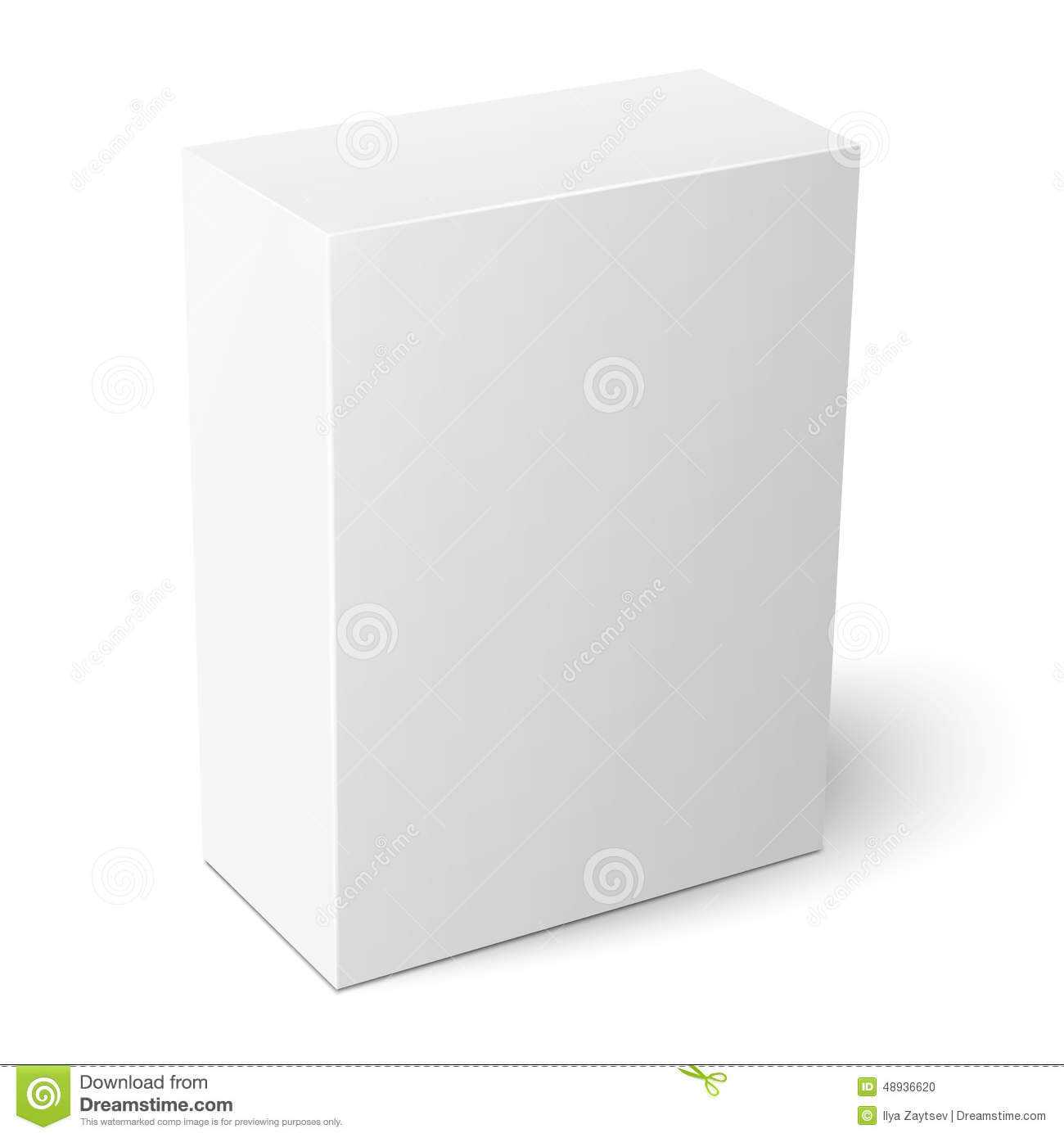 White Vertical Paper Box Template. Stock Vector Regarding Blank Packaging Templates