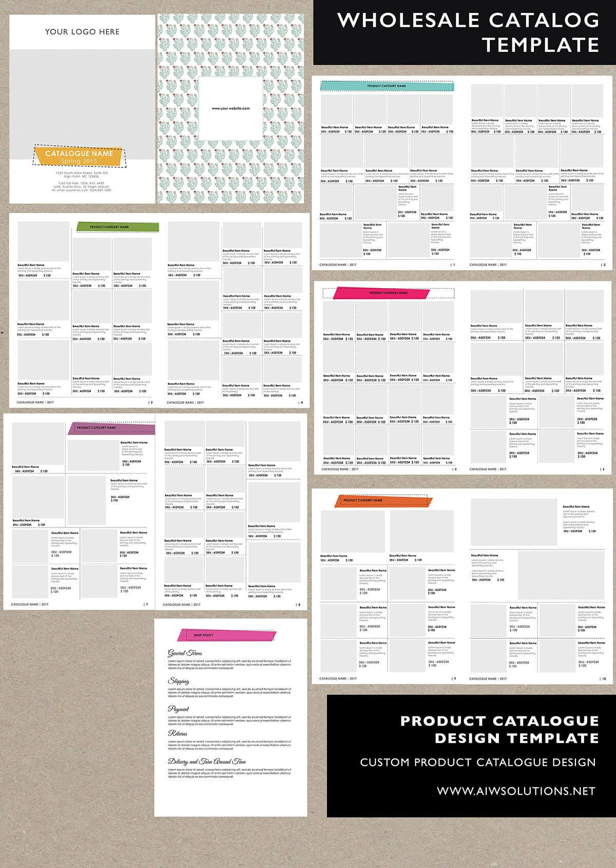 Wholesale Catalog Template Id06 | Higher Learning | Product In Catalogue Word Template