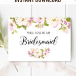 Will You Be My Bridesmaid Card. With Beautiful And Romantic For Will You Be My Bridesmaid Card Template