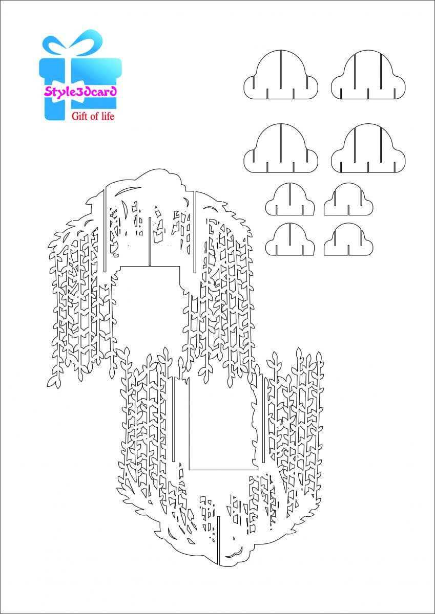 Willow Tree Pop Up Card/kirigami Pattern 2 | Pop Up Cards With Regard To Pop Up Tree Card Template