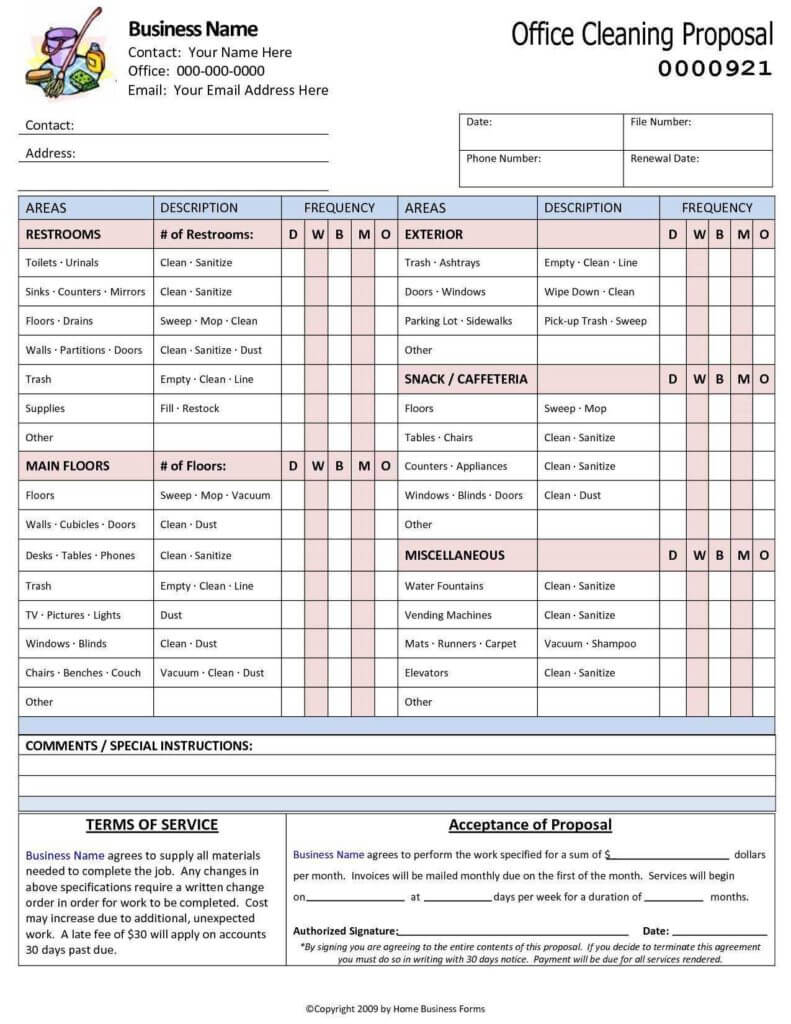 Window Estimate Template And House Cleaning Forms Free Within Cleaning Brochure Templates Free