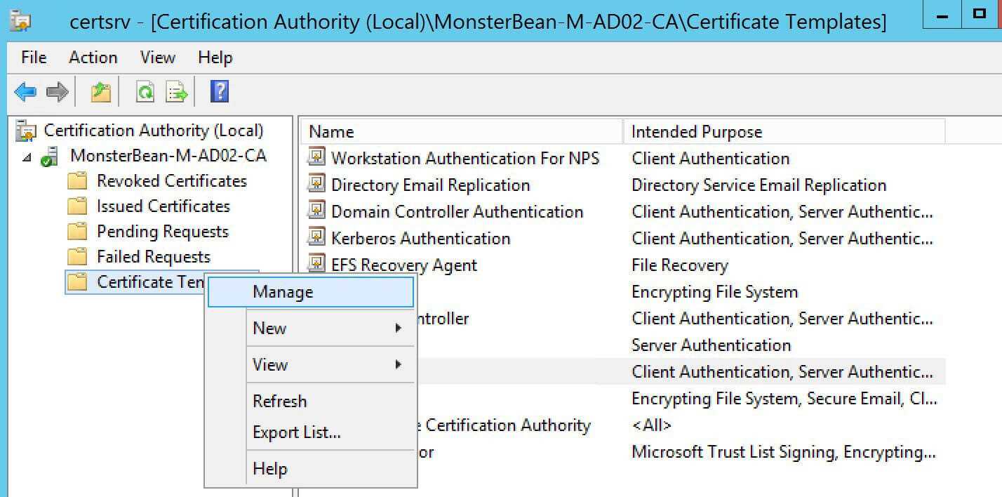 Windows 2012 R2 Nps With Eap Tls Authentication For Os X Regarding Workstation Authentication Certificate Template