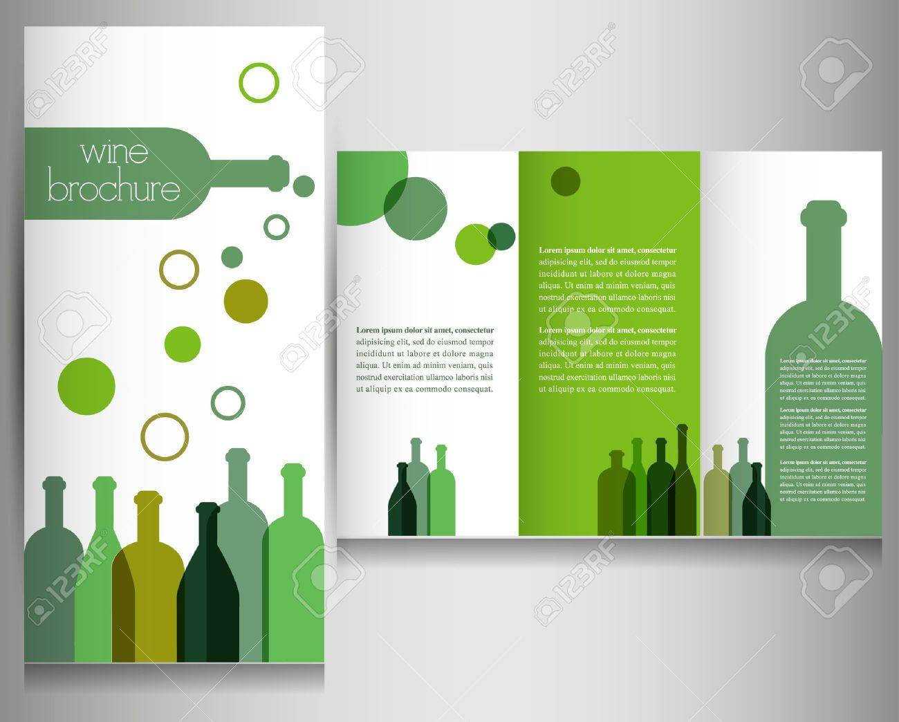 Wine Brochure Design Template Vector Throughout Wine Brochure Template