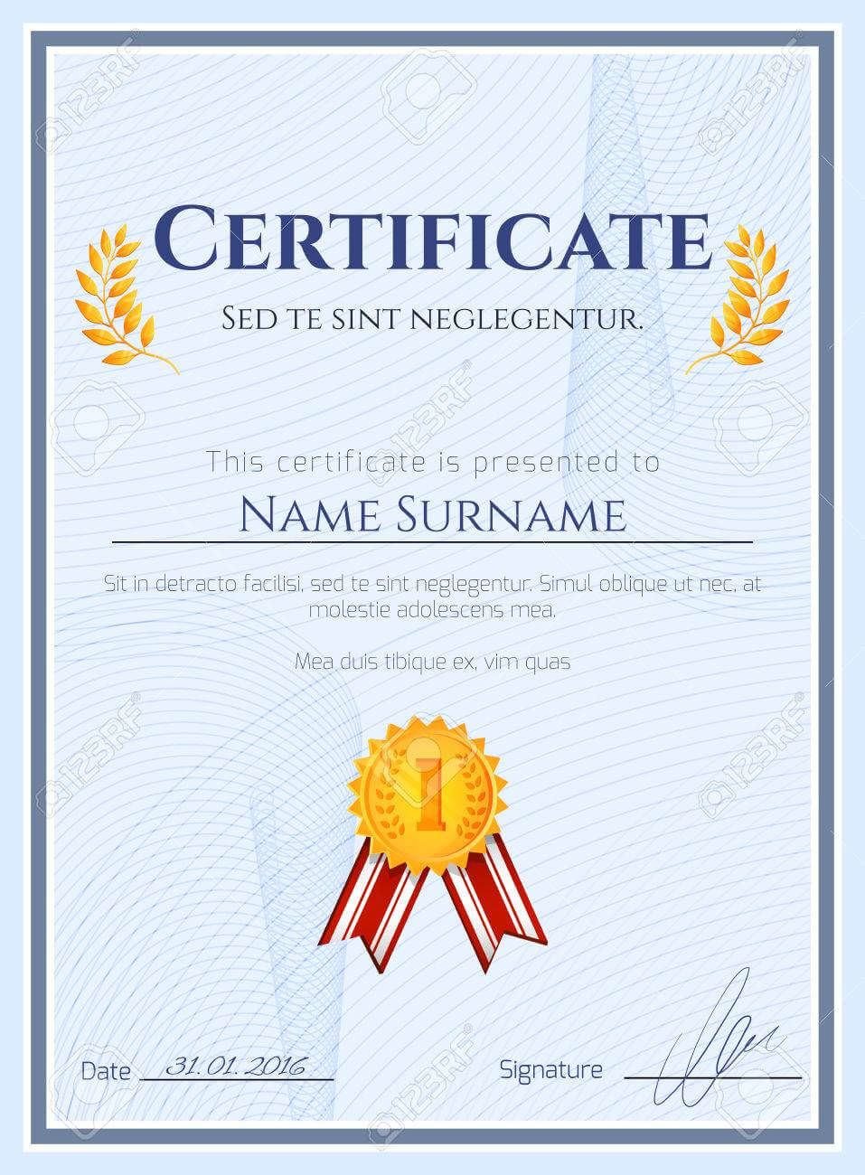 Winner Certificate Diploma Template With Seal Award Decoration.. Pertaining To Winner Certificate Template