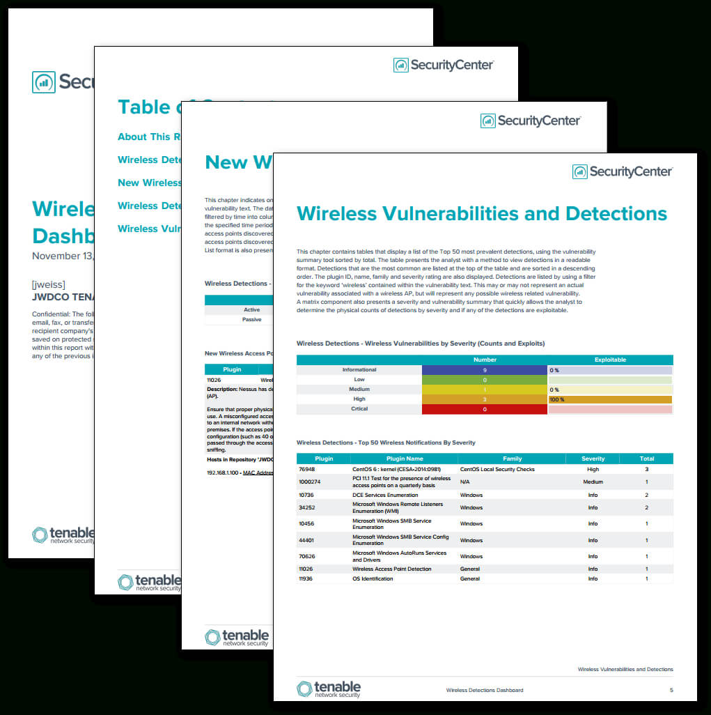 Wireless Detections Report – Sc Report Template | Tenable® In Nessus Report Templates