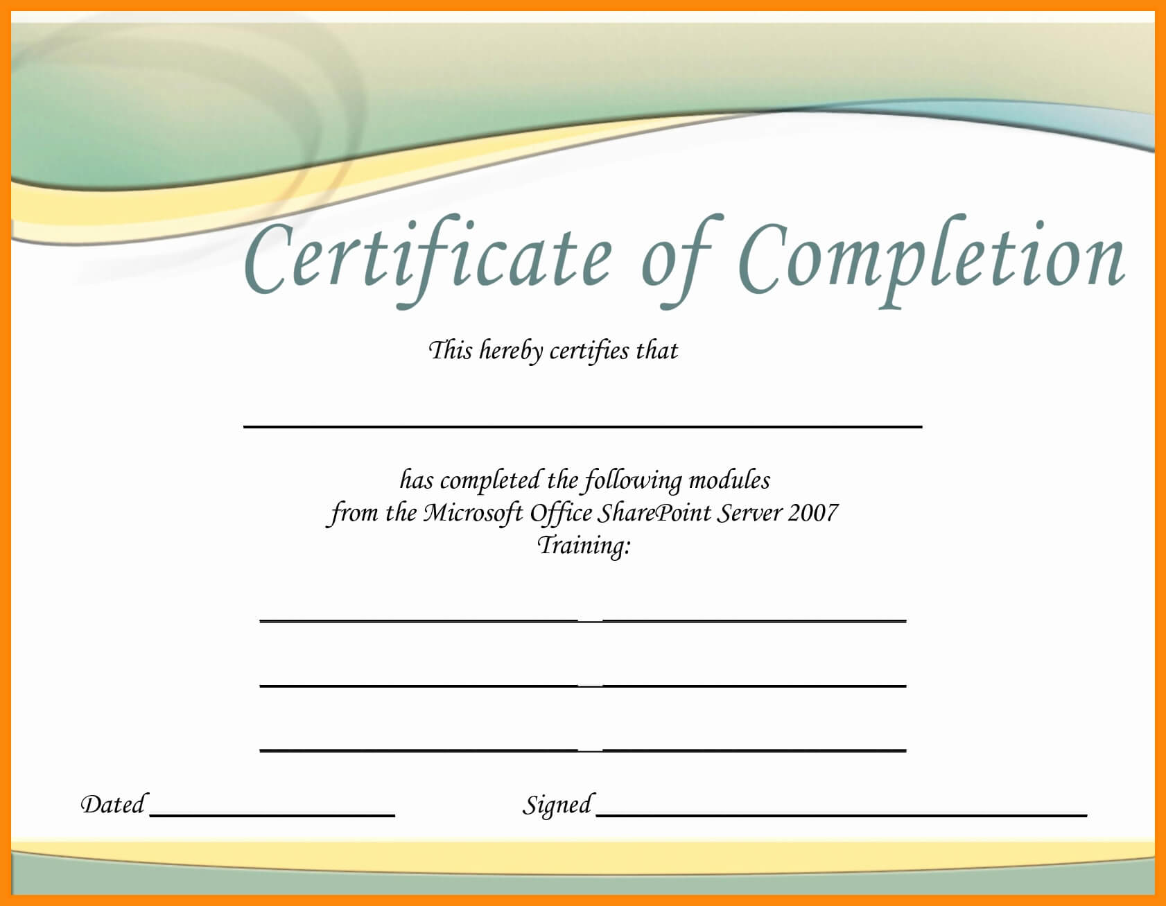 Word 2007 Certificate Template - Lara.expolicenciaslatam.co for Free Certificate Templates For Word 2007