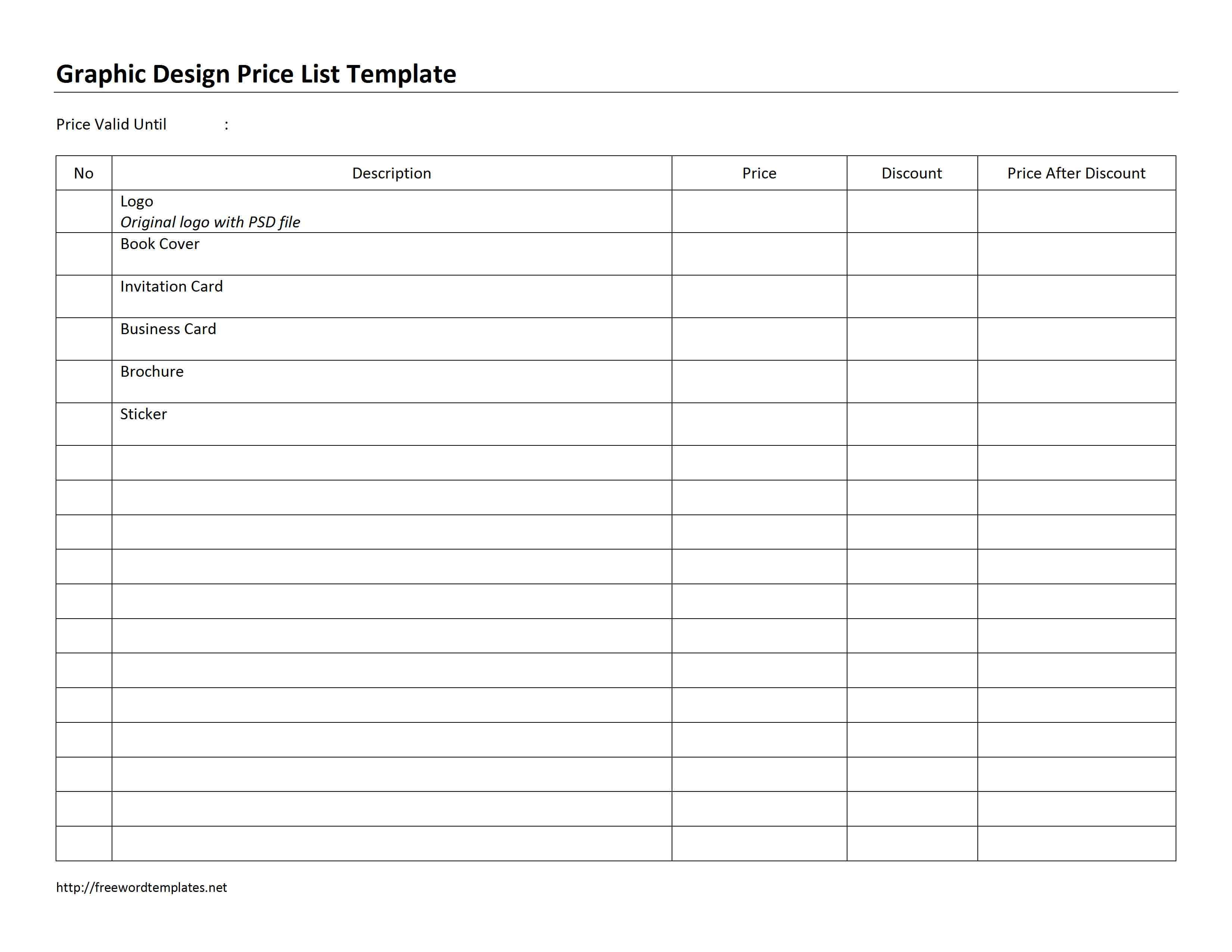 Word Price List Archives | Freewordtemplates Throughout Proof Of Delivery Template Word