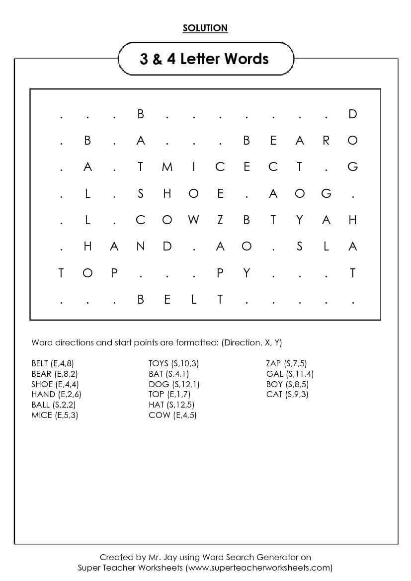 Word Search Puzzle Generator For Blank Word Search Template Free