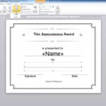 Word: Simple Mail Merge. Certificate Example In Award Certificate Templates Word 2007