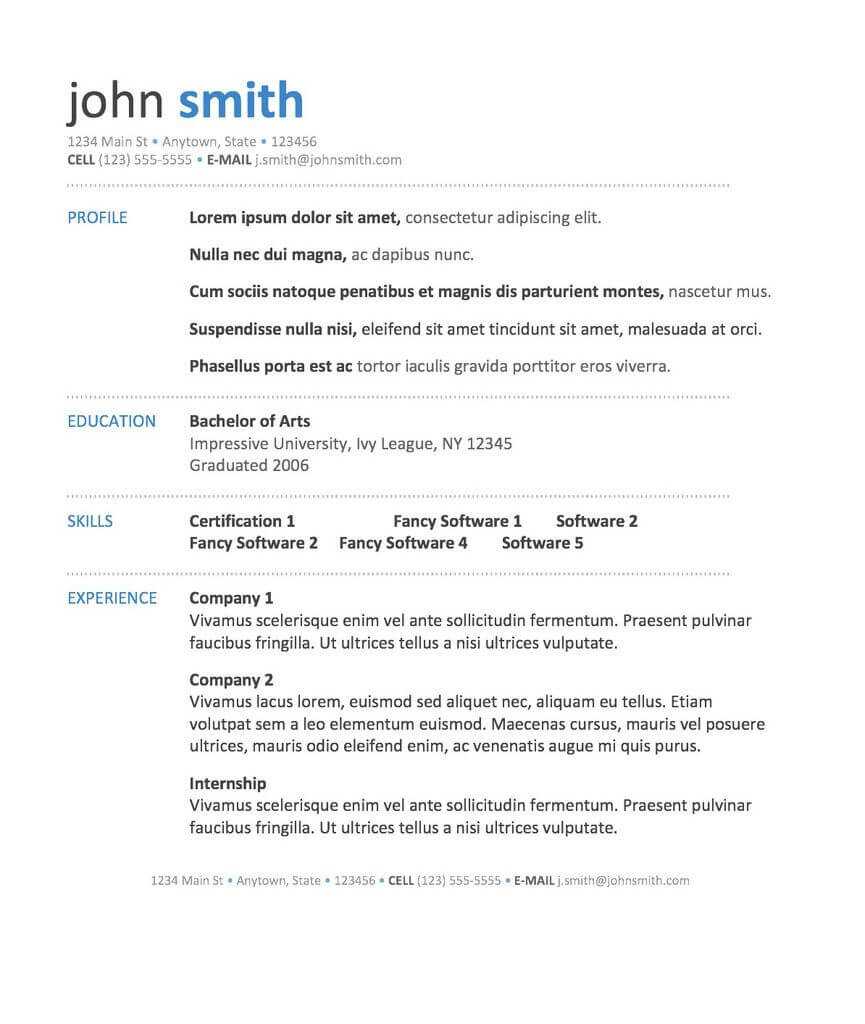 Word Template Via Bespoke Resumes. Clean & Simple, White Inside Microsoft Word Resumes Templates