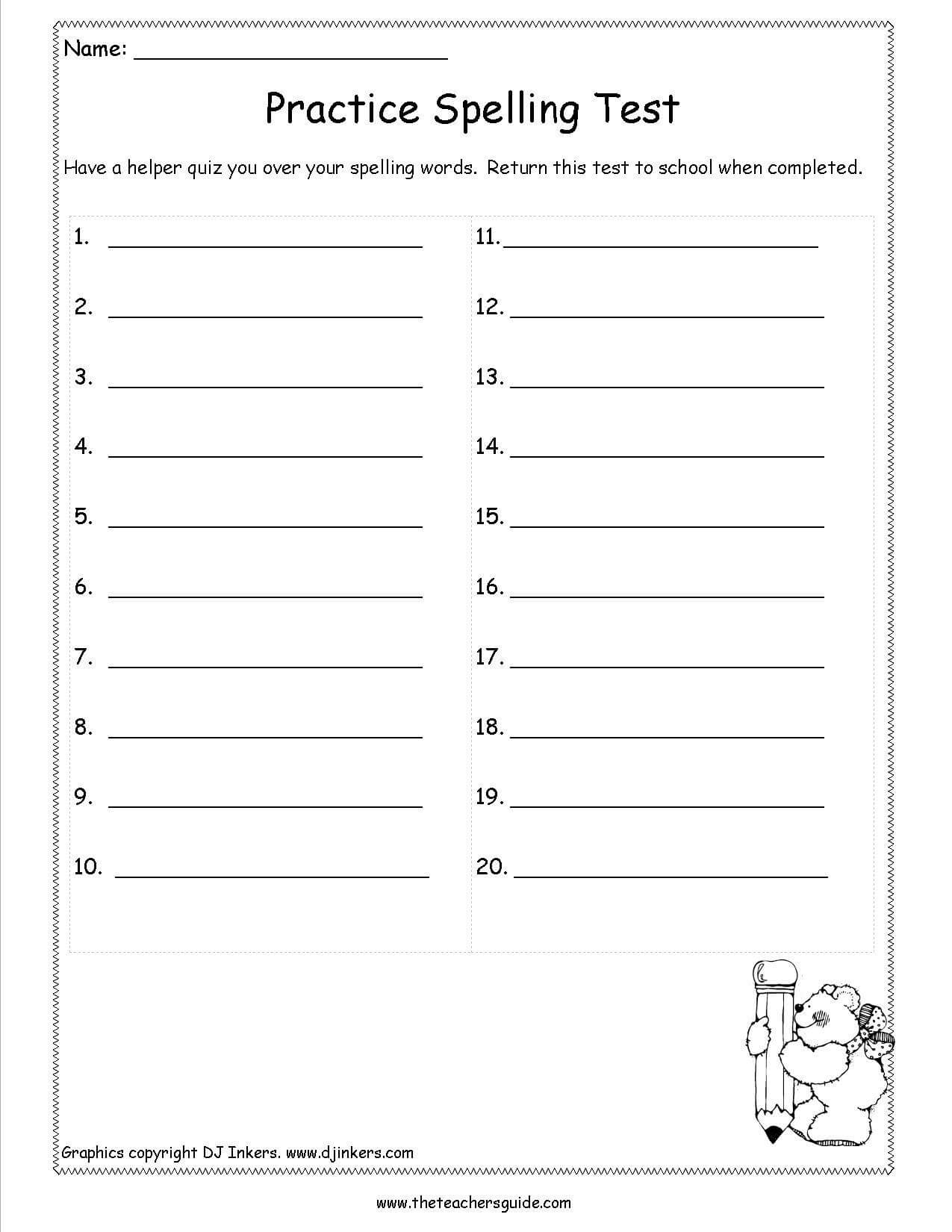 Words Their Way Spelling Test Template – Cakeb Pertaining To Words Their Way Blank Sort Template