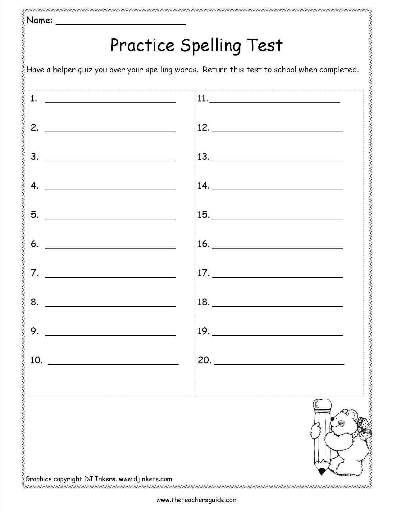 Words Their Way Spelling Test Template – Cakeb Pertaining To Words Their Way Blank Sort Template