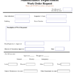 Work Request Form | Maintenance Work Order Request Form In Travel Request Form Template Word