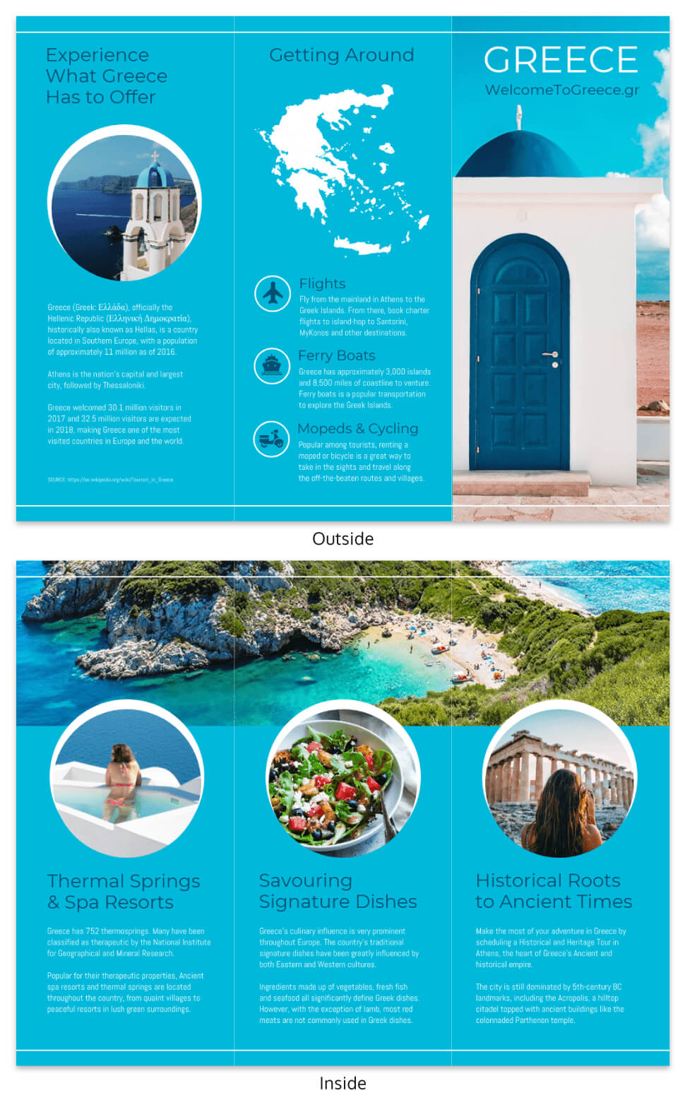 World Travel Tri Fold Brochure Template - Venngage for Island Brochure Template