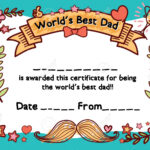 World's Best Dad Award Certificate Template For Father's Day Within Player Of The Day Certificate Template