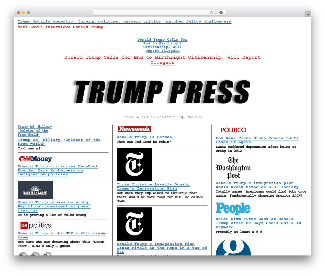 Wp Template Wp Drudgeproper Web Development – Trump.press Regarding Drudge Report Template