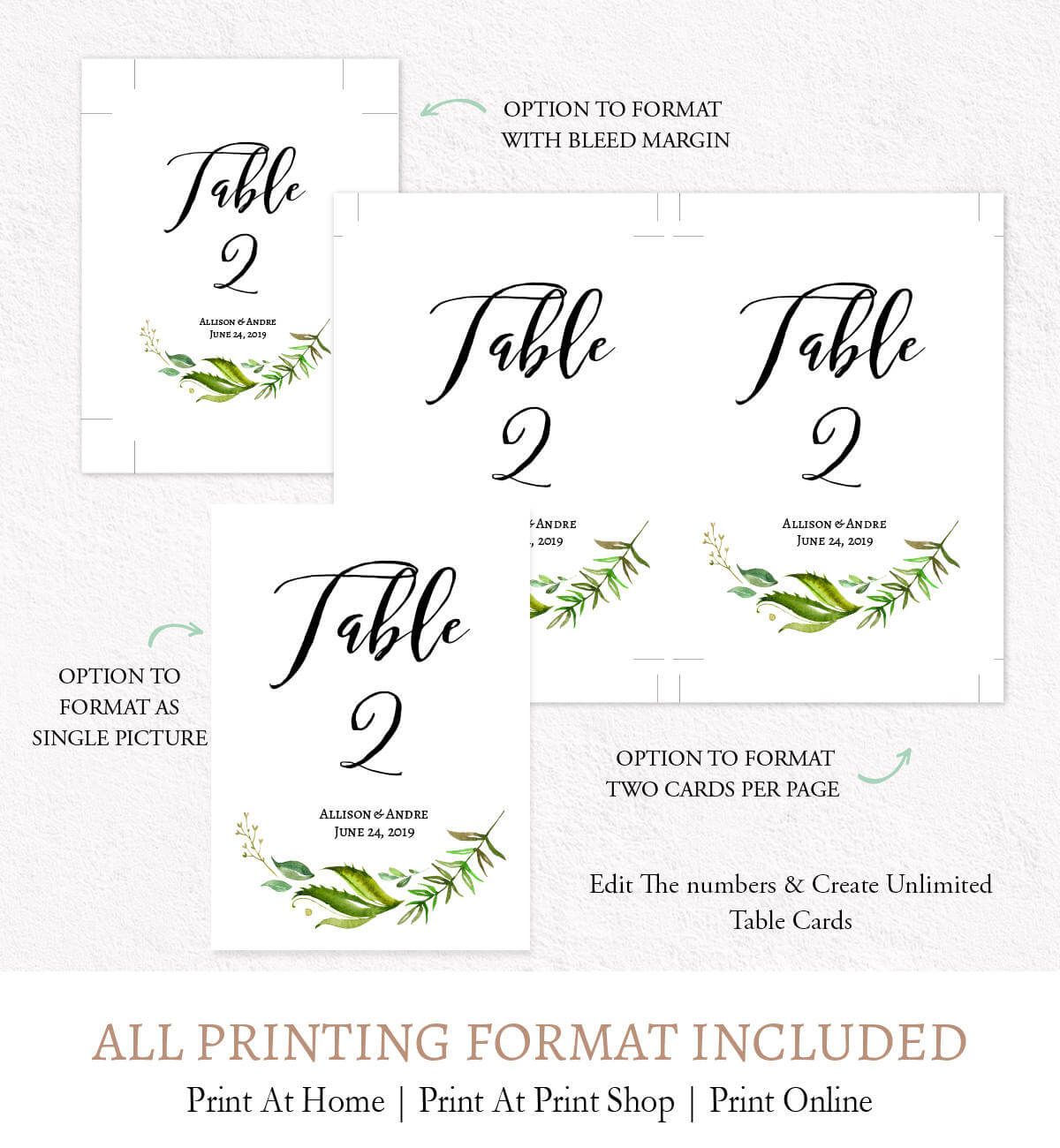 Wreath Table Numbers Template, L3 Inside Table Number Cards Template