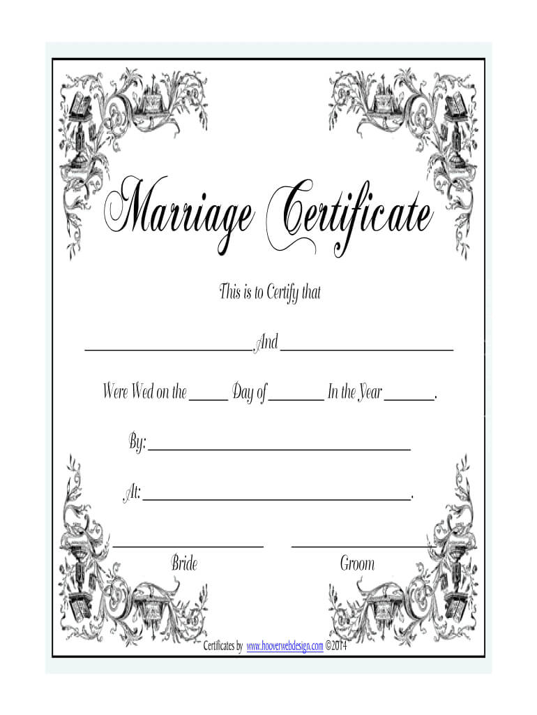 Www Marriage Certificate – Fill Online, Printable, Fillable In Blank Marriage Certificate Template